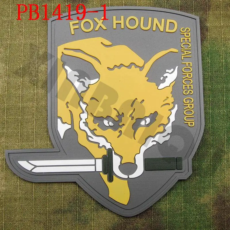 PB1419 Gray ПВХ патч металлическая Шестерня твердый MGS FOX HOUND спецназ Группа крюк на - Цвет: PB1419 Gray