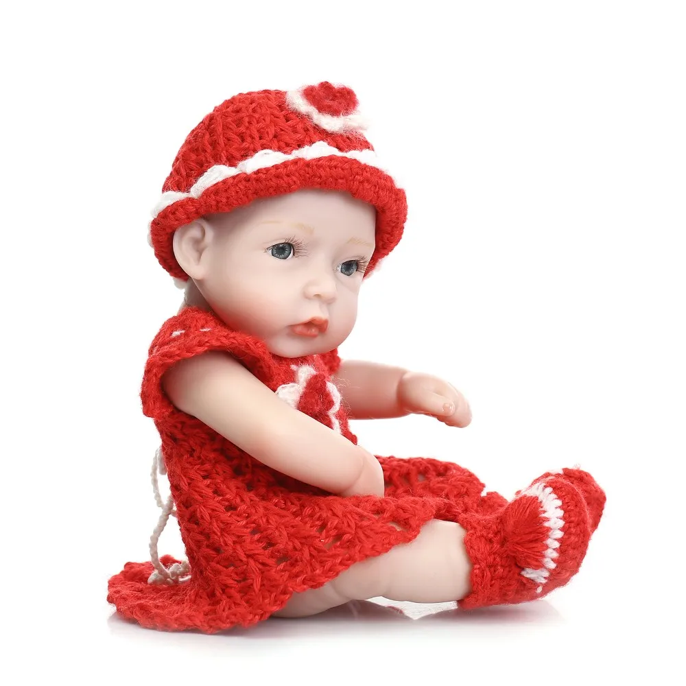 NPK 10-дюймовая Милая миниатюрная Кукла Reborn Baby Boy Реалистичная полностью виниловая