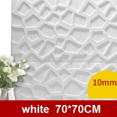 White thickening Утолщенные 3D ПЭ пенокартон Потолочные Декоративные наклейки для комнаты рельефные анти-столкновения мягкие детские ТВ-комнаты фоновые стены - Цвет: White thickening