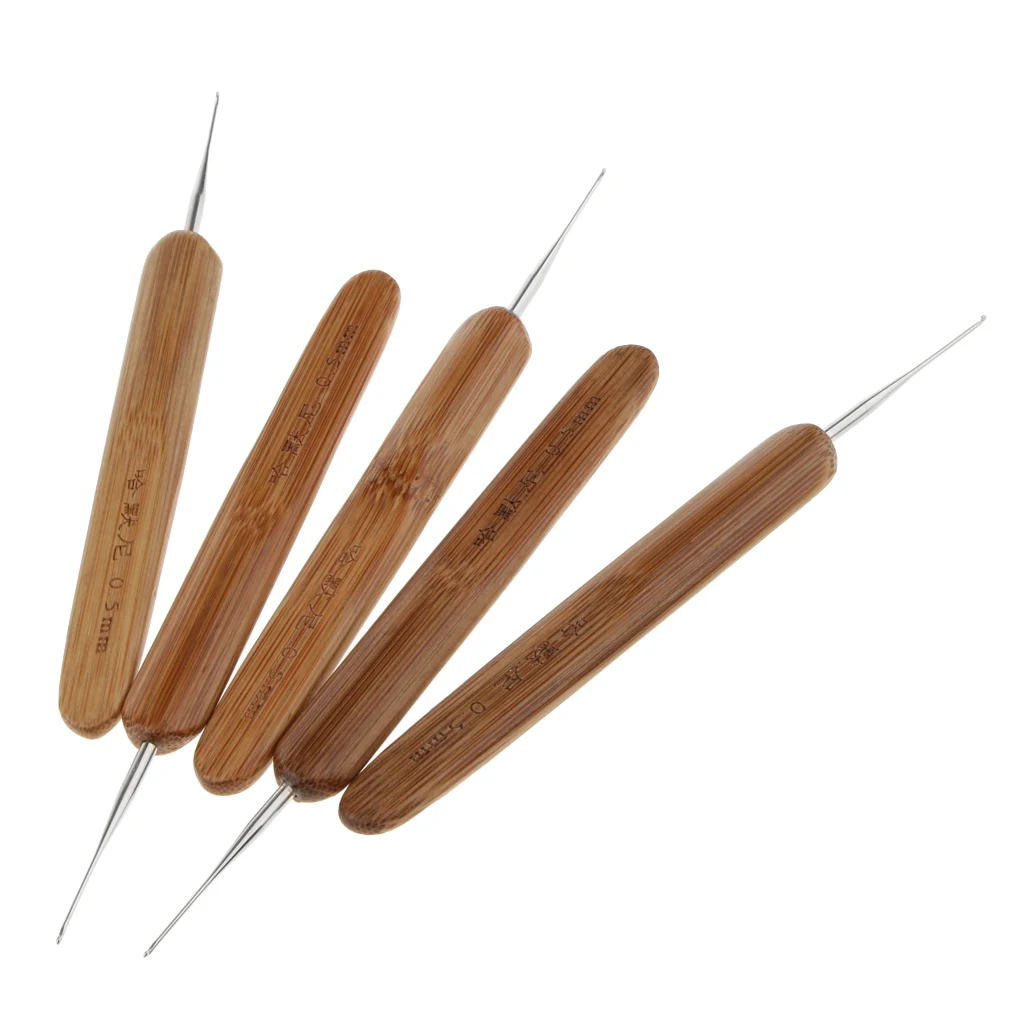 Бамбуковый парик дредлока 5 шт. инструмент для вязания иголки крючком 0 мм - Фото №1