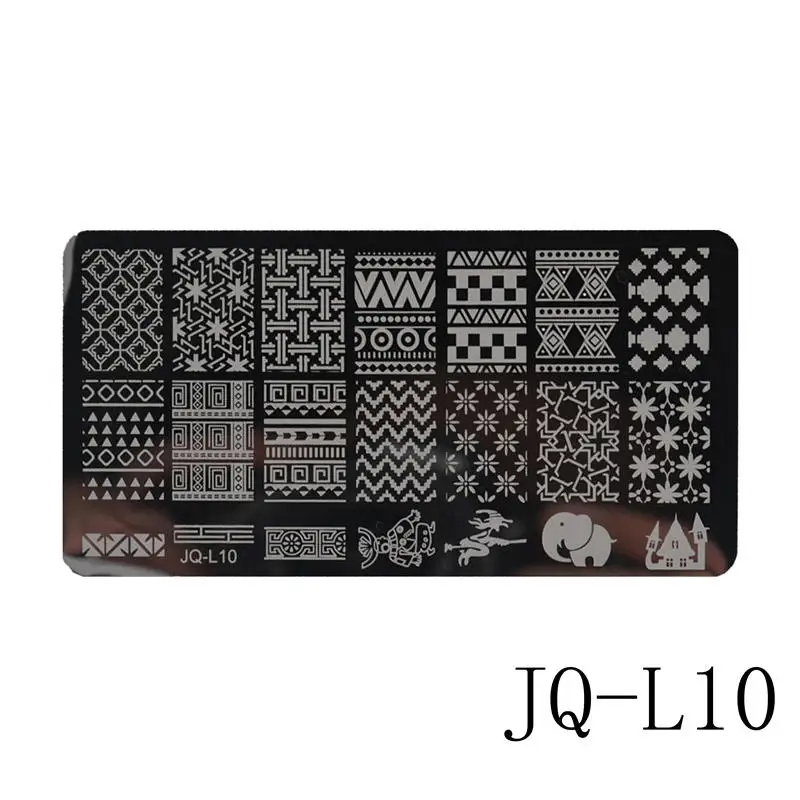 JQ-L10 WUF 12x6 см из нержавеющей стали красивые цветочные кружевные изображения для дизайна ногтей DIY принтер изображений маникюрные трафареты для штамповки ногтей пластины Шаблоны - Цвет: JQ-L10
