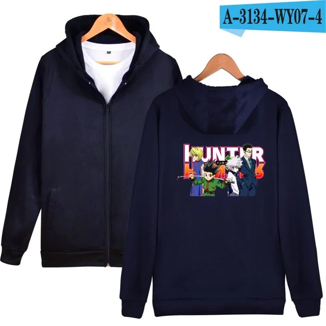 LL navy blue Охотник X кофта Охотник Толстовка Высокого качества для мужчин и женщин уличная осенний спортивный костюм Модный Аниме плюс размер куртка пальто - Цвет: LL navy blue