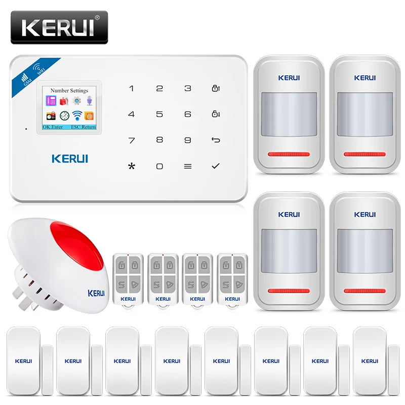 Беспроводная GSM Wi Fi сигнализация KERUI W18 для домашней безопасности Комплект