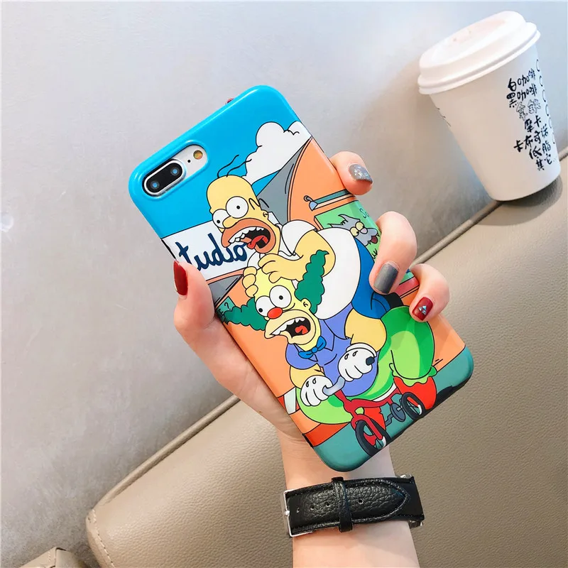 Чехол для телефона аниме Симпсоны iPhone X 6 S 7 8 Plus чехол XR XS MAX милый мультяшный с