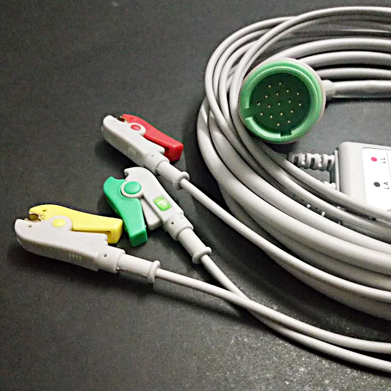 Совместим с 17pin Spacelabs терпеливым ЭКГ/ЭКГ монитором 3 свинцовым кабелем и Leadwire