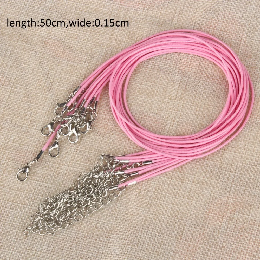 Hot Sale 10 Pcs/Lot DIY Real Leather Chains Pendant Necklace Rope Charms Findings Lobster Clasp String Cord 1.5 Mm Black | Украшения и