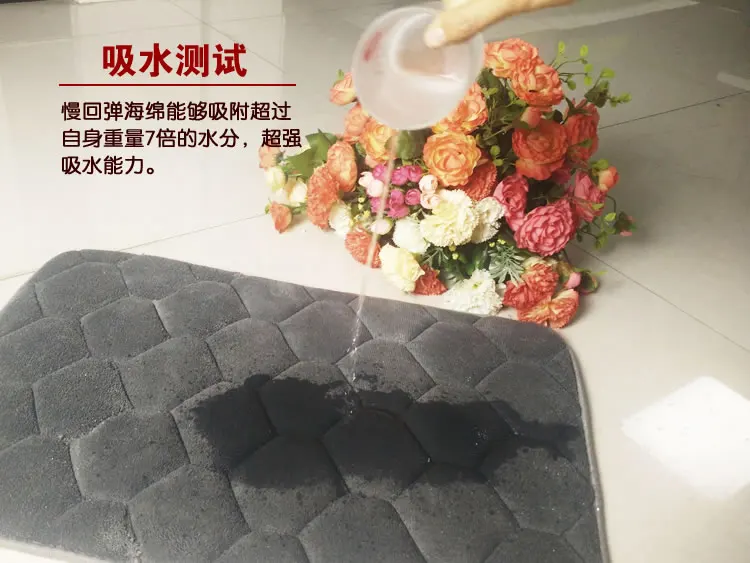 1pc Memory Foam Bath Mats Horizontal Stripes/Wave pattern/Rhombus Rug Thickening Soft Warm And Strong Absorbent Non-slip Doormat | Дом и сад