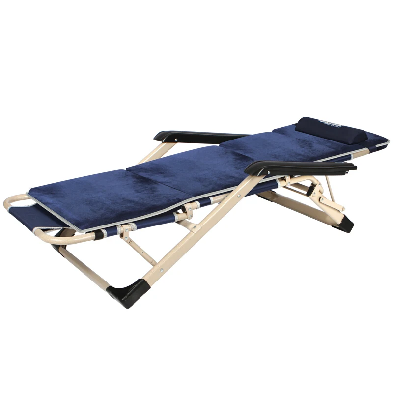 

L27 Quick Folding Outdoor Beach Chairs Foldable Office Lounger with Armrest Adjustable Backrest and Footrest for Dual Use as Bed