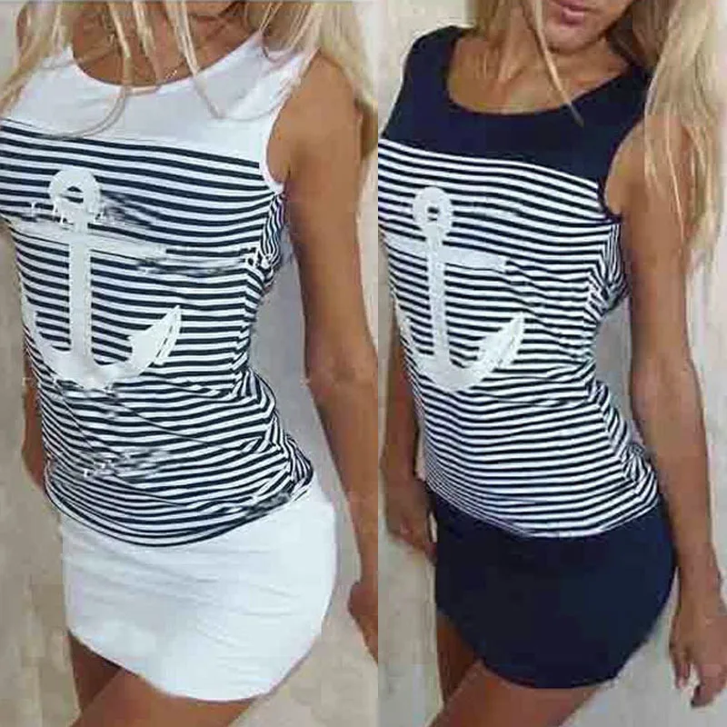 Новое S-XXL женское летнее Повседневное платье большого размера Полосатое Платье с