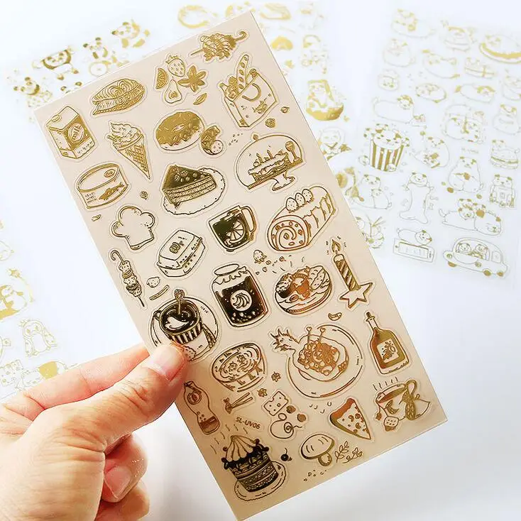 Творческий животных золочение вечерние декоративные наклейки из бумаги васи