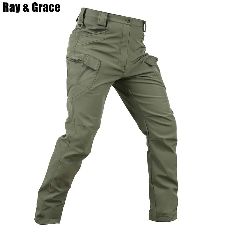 RAY GRACE зимние военные уличные штаны утолщенные флисовые тактические мужские