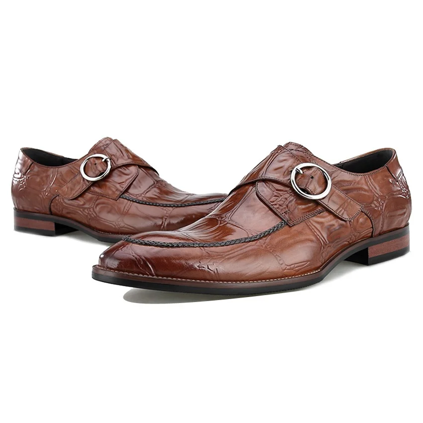 Новинка 2018 винтажная Мужская обувь из натуральной кожи с ремешком роскошная