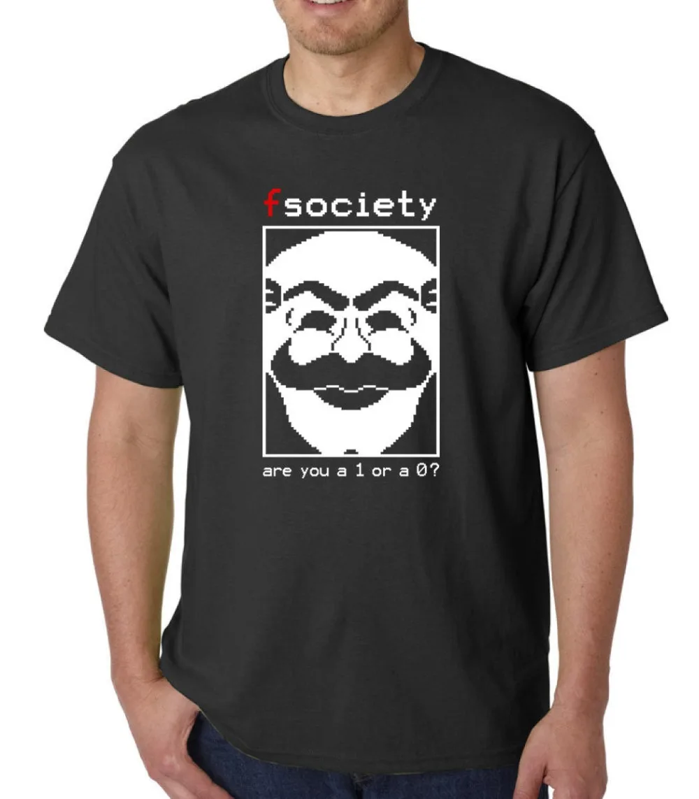 Мужская футболка с коротким рукавом Mr Robot хит продаж в стиле хип-хоп | одежда