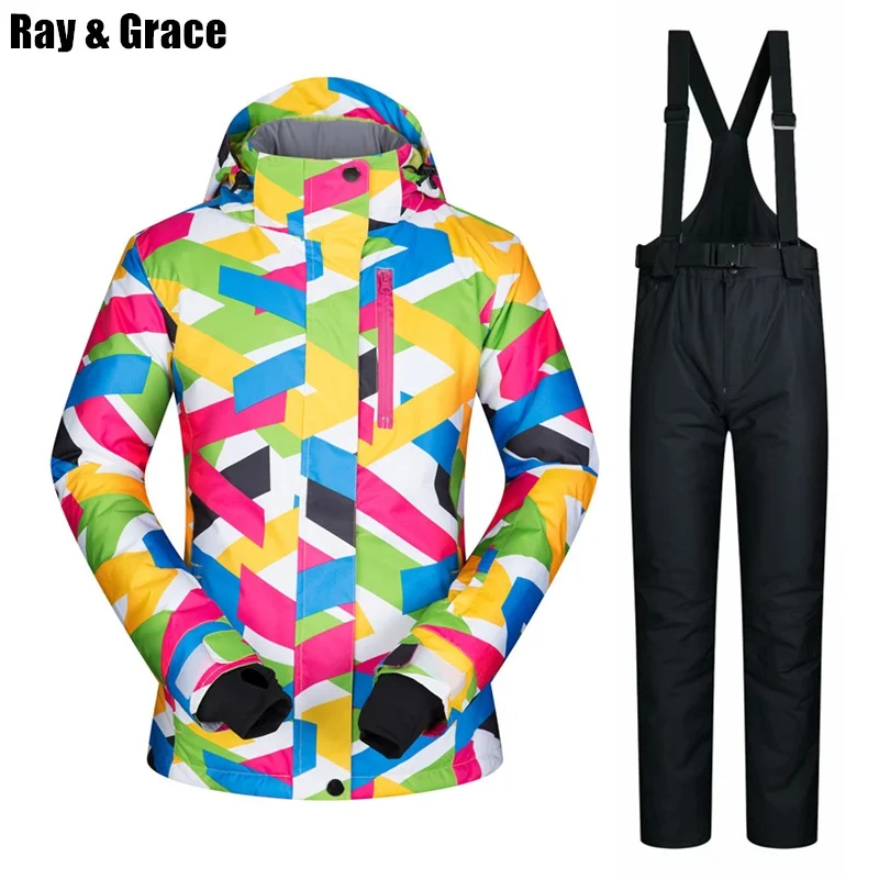 RAY GRACE лыжный костюм для женщин зимние Снежная одежда водостойкие ветрозащитная