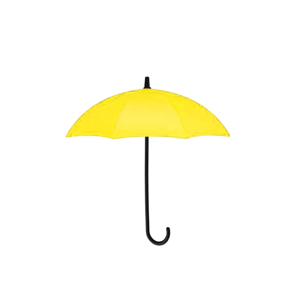 Yellow Маленький Зонт крючок настенный прочный настенный крючок для зонтика ключ заколка для волос держатель Вешалка Органайзер декоративная Прямая - Цвет: Yellow