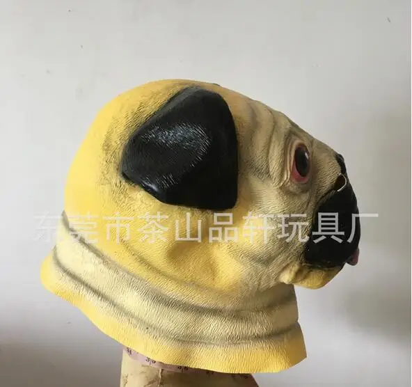 Латексная Маска на голову мопса Полнолицевая маска для взрослых дышащая