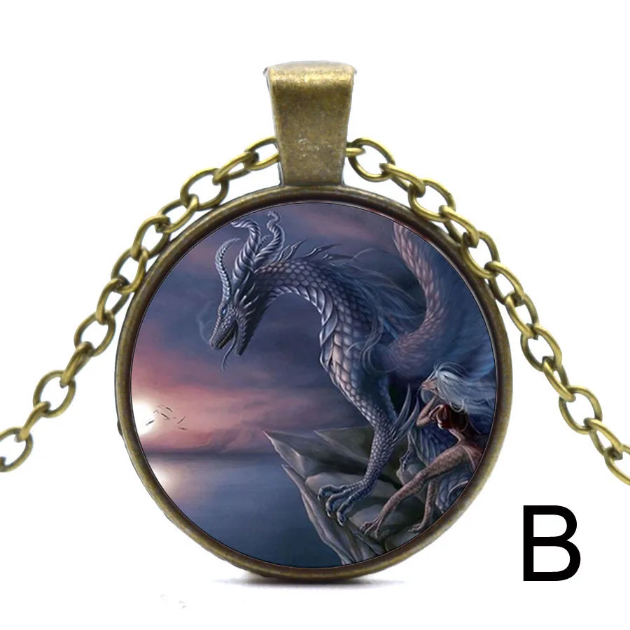 Стеклянный подвесной брелок ожерелье ювелирное изделие Дракон винтажное летнее