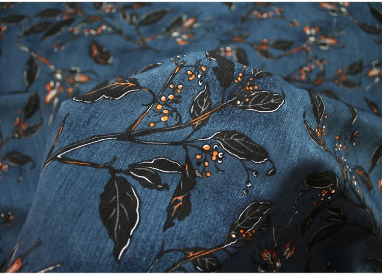 Imorted модная винтажная шифоновая ткань с листьями мягкая тонкая удобная для