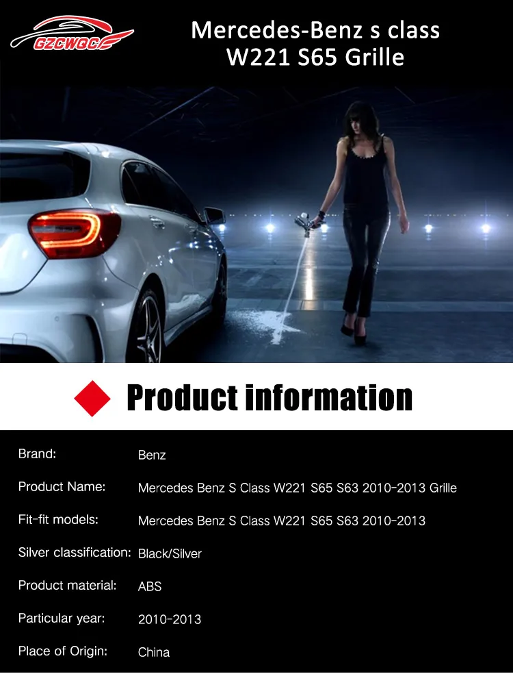 W221 Модифицированная передняя решетка радиатора для Mercedes Benz W221 s-класс S63 S65 2010-2013 Стильная вставка бампера