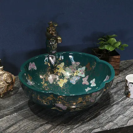 8 цветов ручная работа инновационная керамическая раковина в форме цветка с