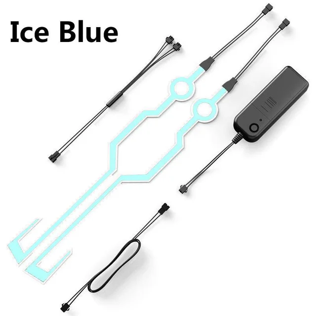 Ice Blue Мотоцикл Ночной езда холодный светильник сигнал водонепроницаемый прочный шлем мото комплект мигающая полоса СВЕТОДИОДНЫЙ светильник светящаяся наклейка на шлем - Цвет: Ice Blue