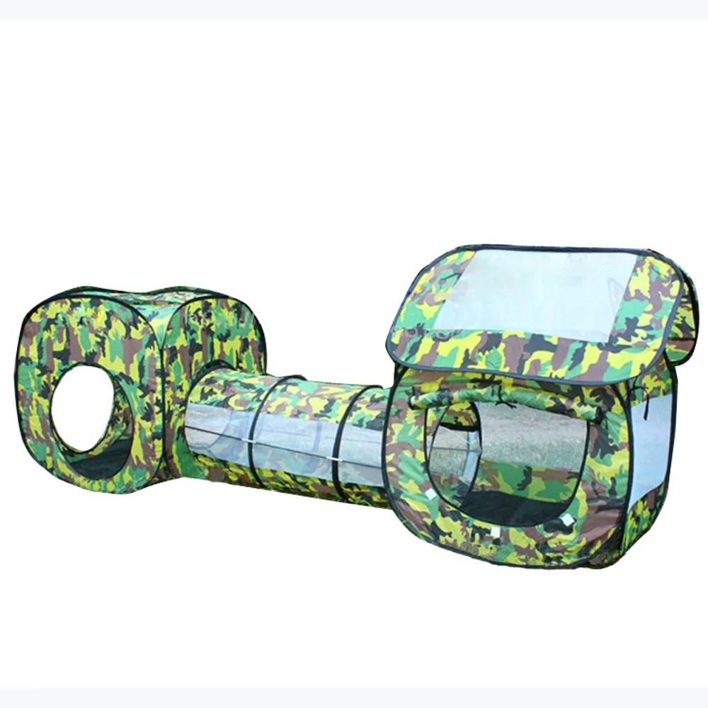Camouflage 3 в 1, Детские камуфляжные игрушки, палатка для малышей, квадратная палатка, Вигвама, всплывающие туннели, палатки для ползания, наборы для детей, для улицы, в помещении, игровой домик, хижина - Цвет: Camouflage