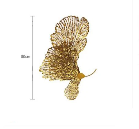 European Wrought Iron Butterfly Flower Wall Hanging Hotel Porch Wall Mural Decoration Livingroom Model Room Wall Sticker Crafts - Цвет: style4