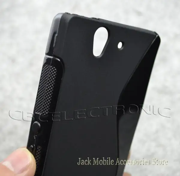 New High quality Black S Line Design Skidproof Gel Skin Case Cover For Sony Xperia Z L36h C6602 C6603 |