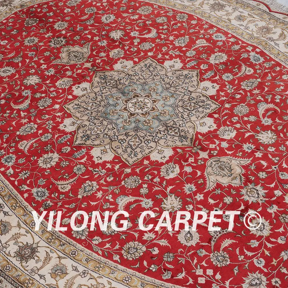 YILONG 6'x9' большой медальон Классический ручной работы Красный Овальный