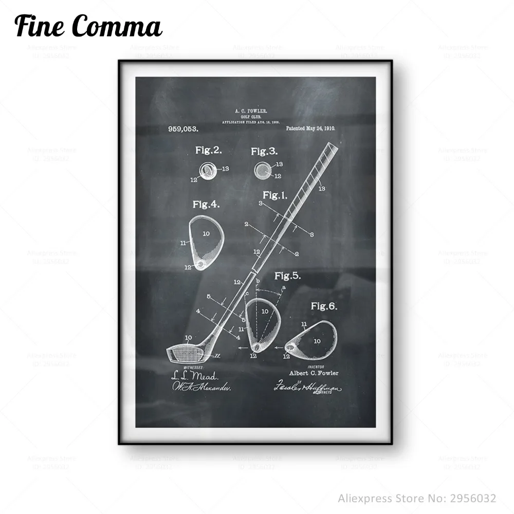 Запатентованный принт для гольф-клуба художественное искусство стены Декор