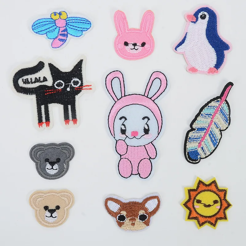 Kawaii Мультяшные нашивки для костюмы Вышитая эмблема аппликация карман милый Кот Вышитые Утюг на заплатка