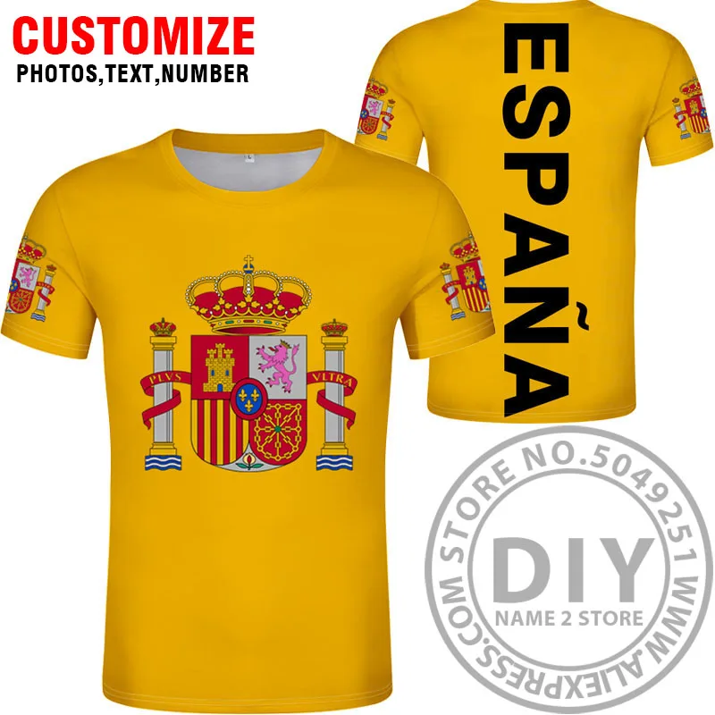 Style 8 Испанская футболка diy на заказ с именем и номером esp футболка Национальный флаг es испанская страна колледж печать фото логотип текст одежда - Цвет: Style 8