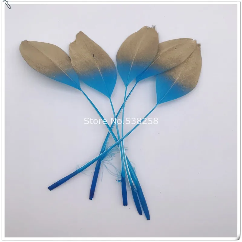 Новое поступление серьги с золотым нарисованным гусиным пером длиной 4-8 см