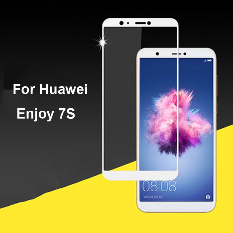 

Ultra-Thin White Gold black color full screen protector Tempered Glass film For Huawei Enjoy 7S Screen protective glass film
