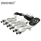 ZMISHIBO набор миниатюрных светодиодных потолочных светильников с регулируемой яркостью, 1,5 Вт, 27 мм, встраиваемые Серебристые светильники с отверстием для шкафа с дистанционным управлением, 85-265 в