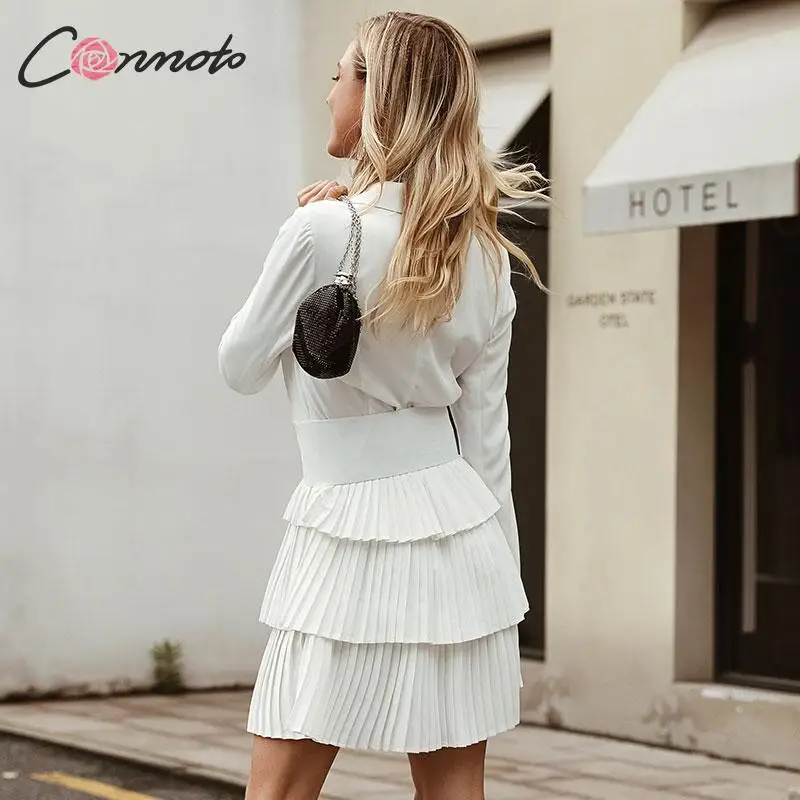 Conmoto Шифоновый блейзер плиссированное платье модное сексуальное халат