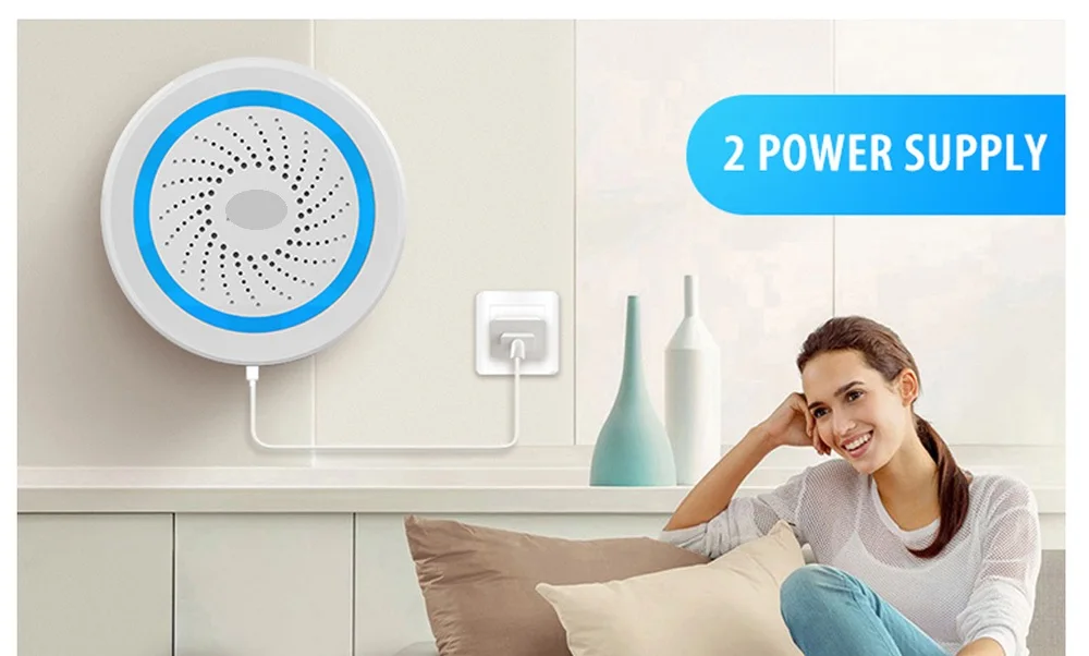 Бесплатная доставка Zwave сирена с питанием от батареи также может заряжаться USB