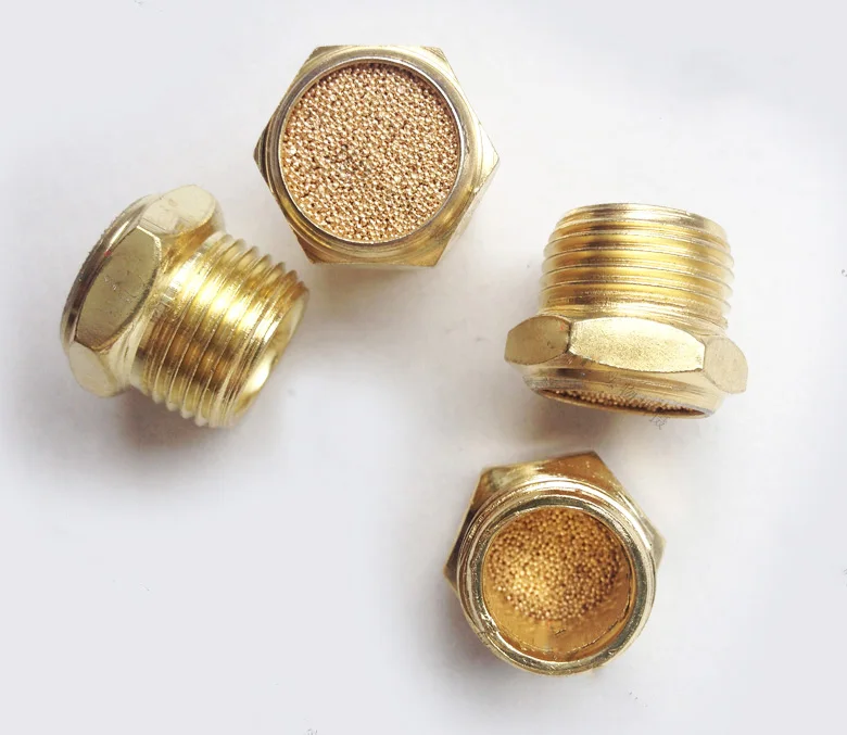 Бесплатная доставка Пневматический электромагнитный клапан медный глушитель