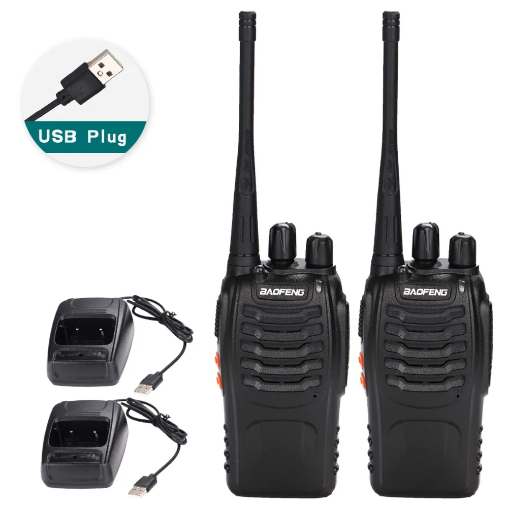Рация Baofeng BF 888S 16 каналов покрытие 3 5 км 2 штуки с usb зарядкой адаптер на