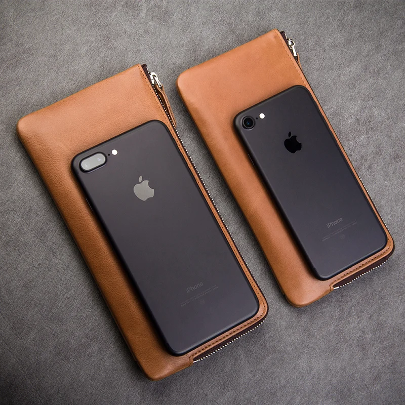 QIALINO Роскошный чехол бумажник для iphone 7/8 plus из натуральной кожи ручной работы iPhone