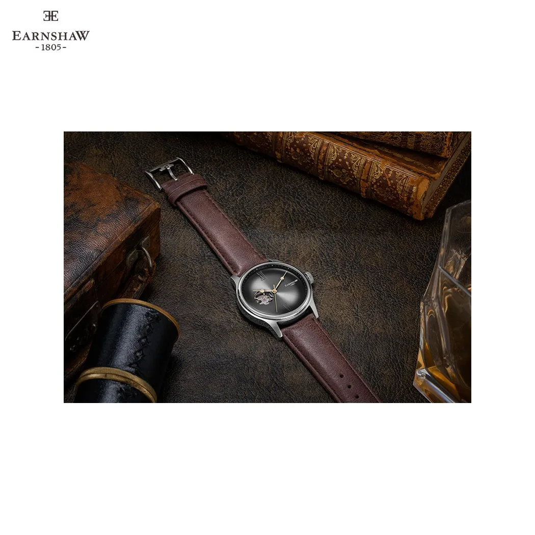 Наручные часы Earnshaw ES-8809-02 мужские механичексие с автоподзаводом на кожаном