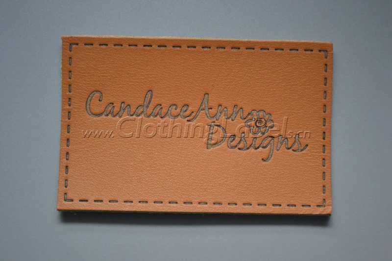 

1000pcs Beautiful Synthetic PU Leather Rectangle Labels of Brown Color