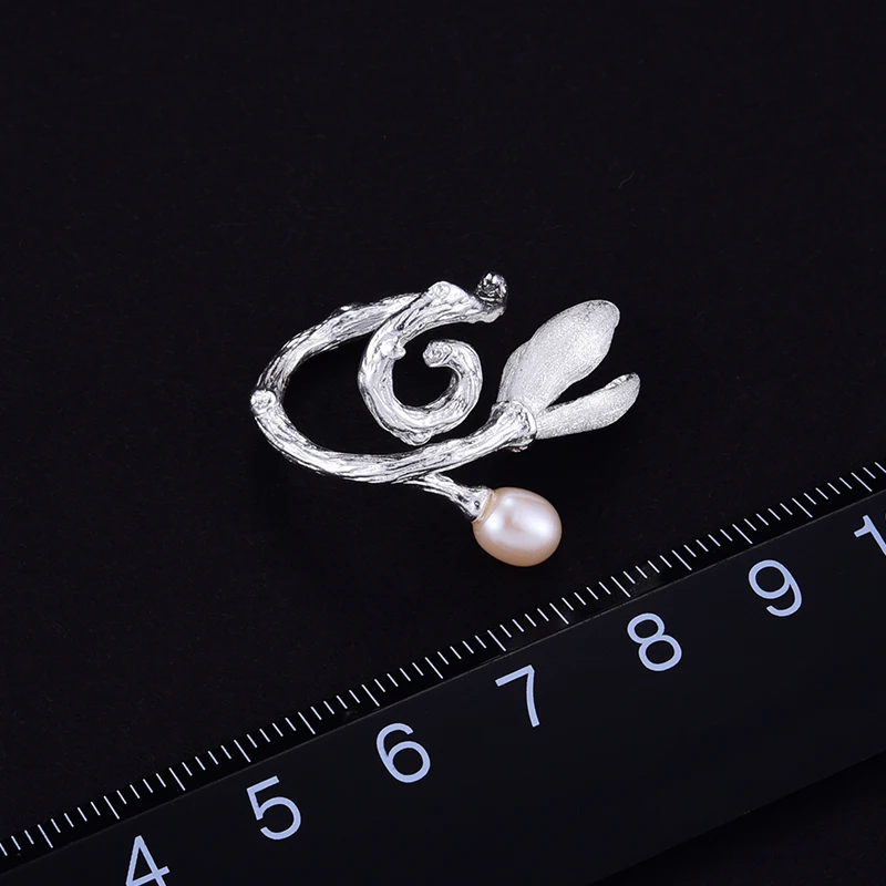 Lotus Fun реальные стерлингового серебра 925 натуральный жемчуг Творческий ювелирных