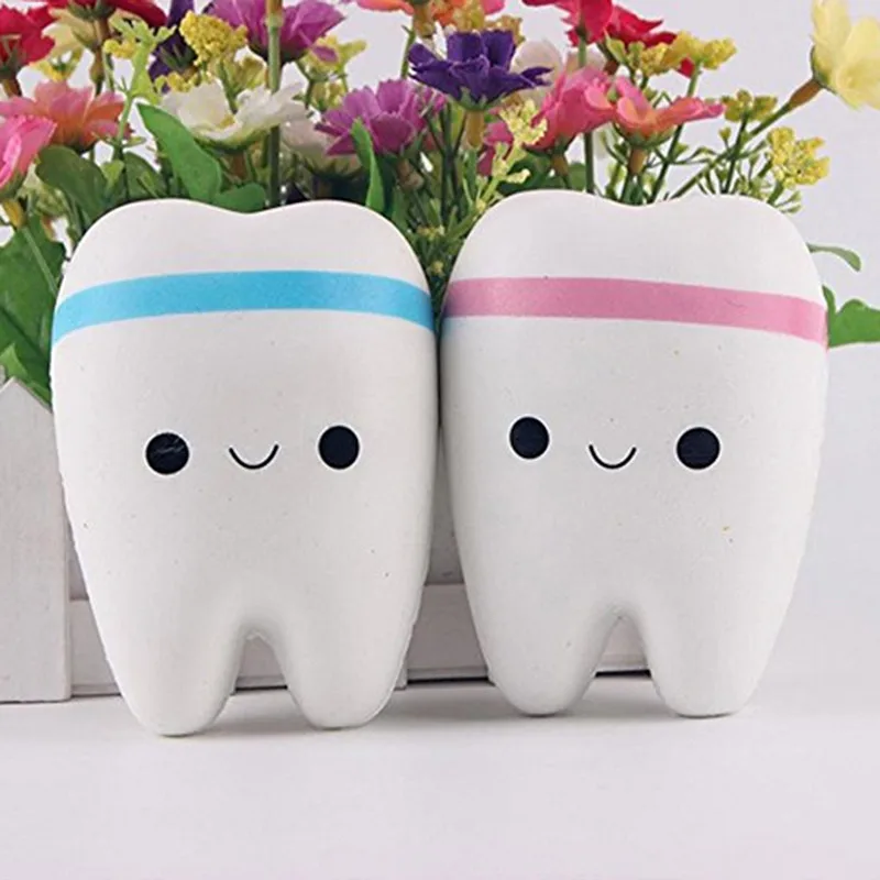 Kawaii Новинка сжимаемые зубы сжатие антистресс Непоседа игрушки Моделирование