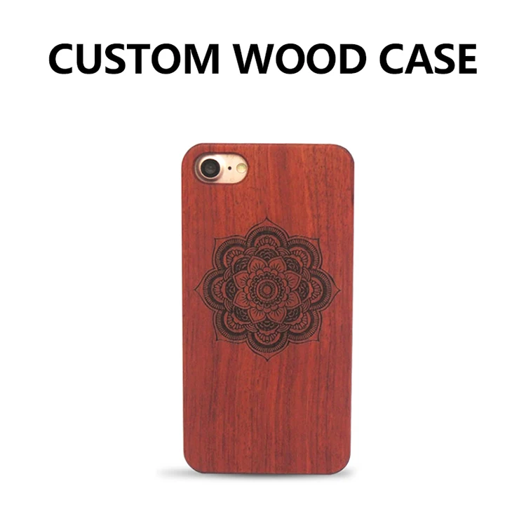 50 pcs Wholesale Personalized Customize Laser Carving Cherry Wood Phone Case for iPhone 8 Plus Novelty Wooden Cover |