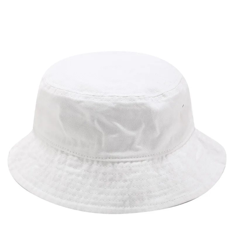 Travel Summer Bucket Hat Cotton Solid Flat Men Women White Red Blue Orange Outdoor Foldable Sunscreen Sun Protector Cap