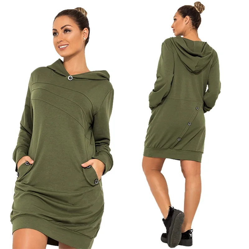 5XL 6XL осенне-зимнее платье для женщин размера плюс платье с капюшоном Толстовка большие повседневные платья больших размеров с карманами Roupas