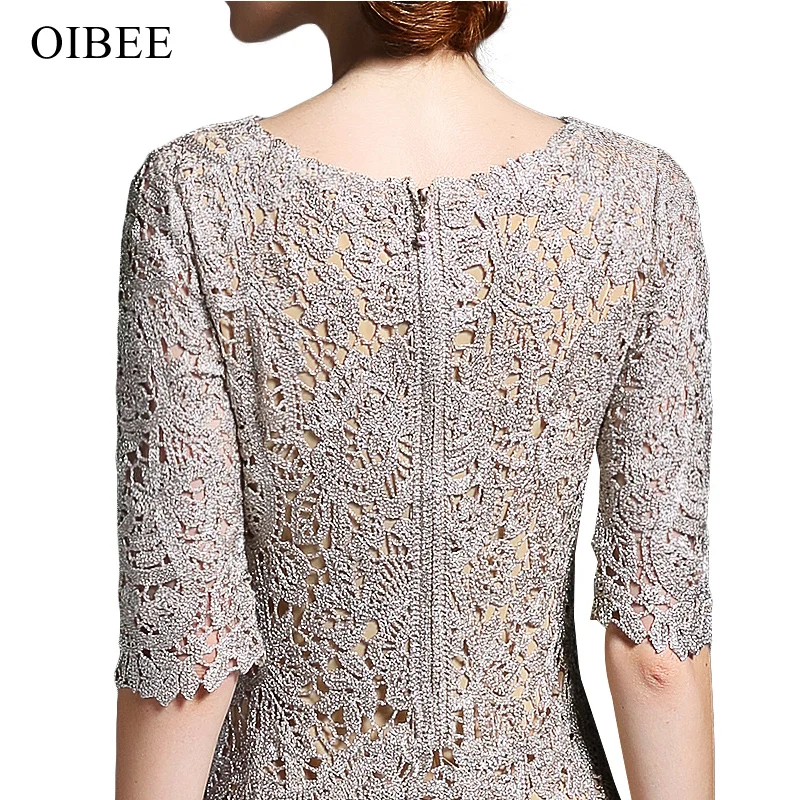 

OIBEE High Quality Solid Corset Lace Embroider Big Swinging Women Sexy Dress