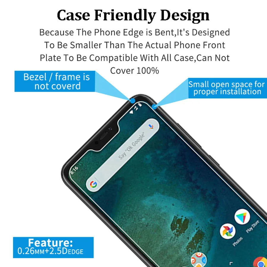 Protective Glass on the ksiomi(redmi)6 for xiaomi 6A pro phone A6 A2lit xiaomei reami xiomi 6pro Screen glas Tempered Film Tremp |
