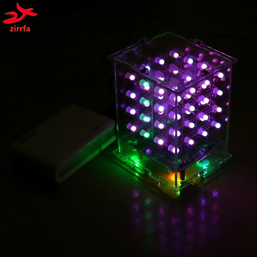 Светодиодный DIY комплект 3d4 RGB светильник cubeeds электронный DIY комплект 4X4X4
